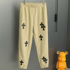 Chrome Hearts Corduroy Embroidered Casual Pants - Khaki