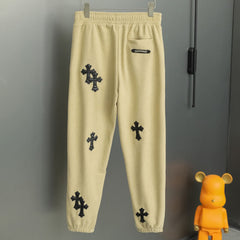 Chrome Hearts Corduroy Embroidered Casual Pants - Khaki