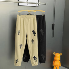 Chrome Hearts Corduroy Embroidered Casual Pants - Khaki