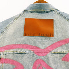 Palm Angels Graffiti Print Denim Jacket