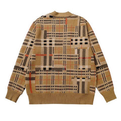 Burberry Classic Plaid Cotton Cardigan Sweater