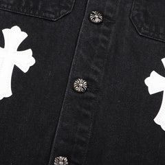 Chrome Hearts Multi-leather denim jacket