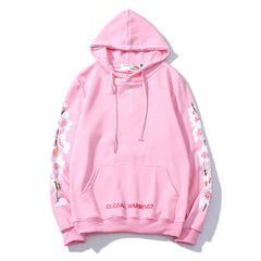 Off White Cherry Blossoms Hoodies