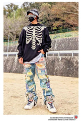 Saint Michael Skull Bones Skeleton Sweaters