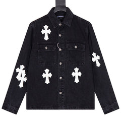 Chrome Hearts Multi-leather denim jacket